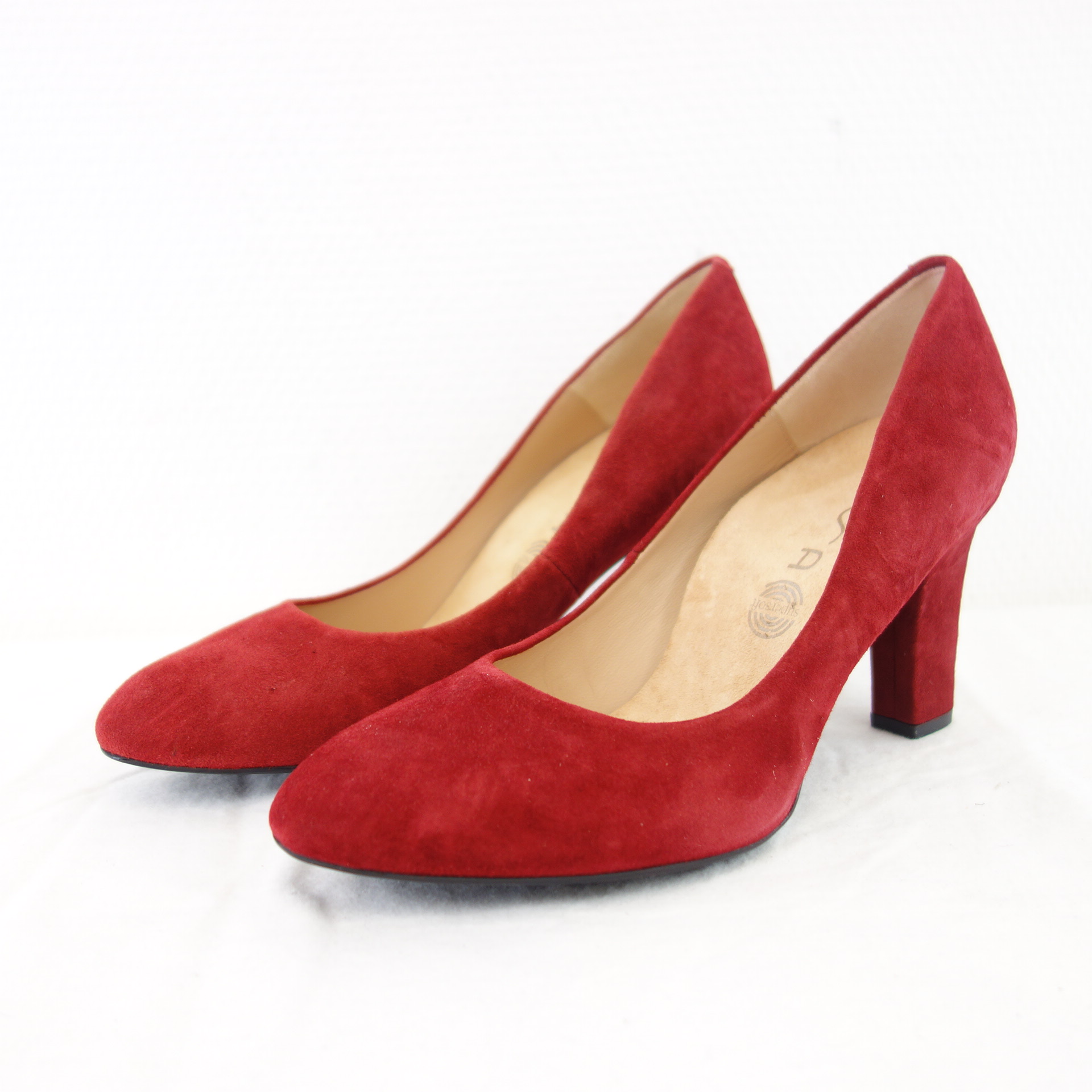 UNISA Bequeme Damen Schuhe Pumps Rot Wildleder Modell Umis Blockabsatz