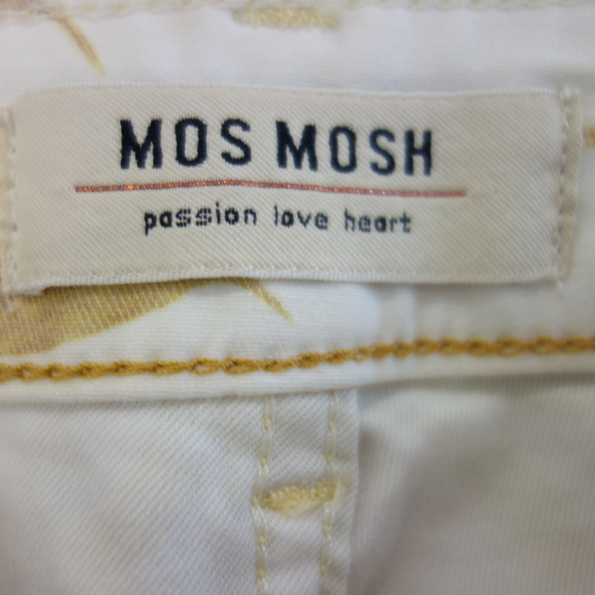MOS MOSH Jeans Hose Creme Beige Blumen Modell Sumner Cannes Pant Slim Fit