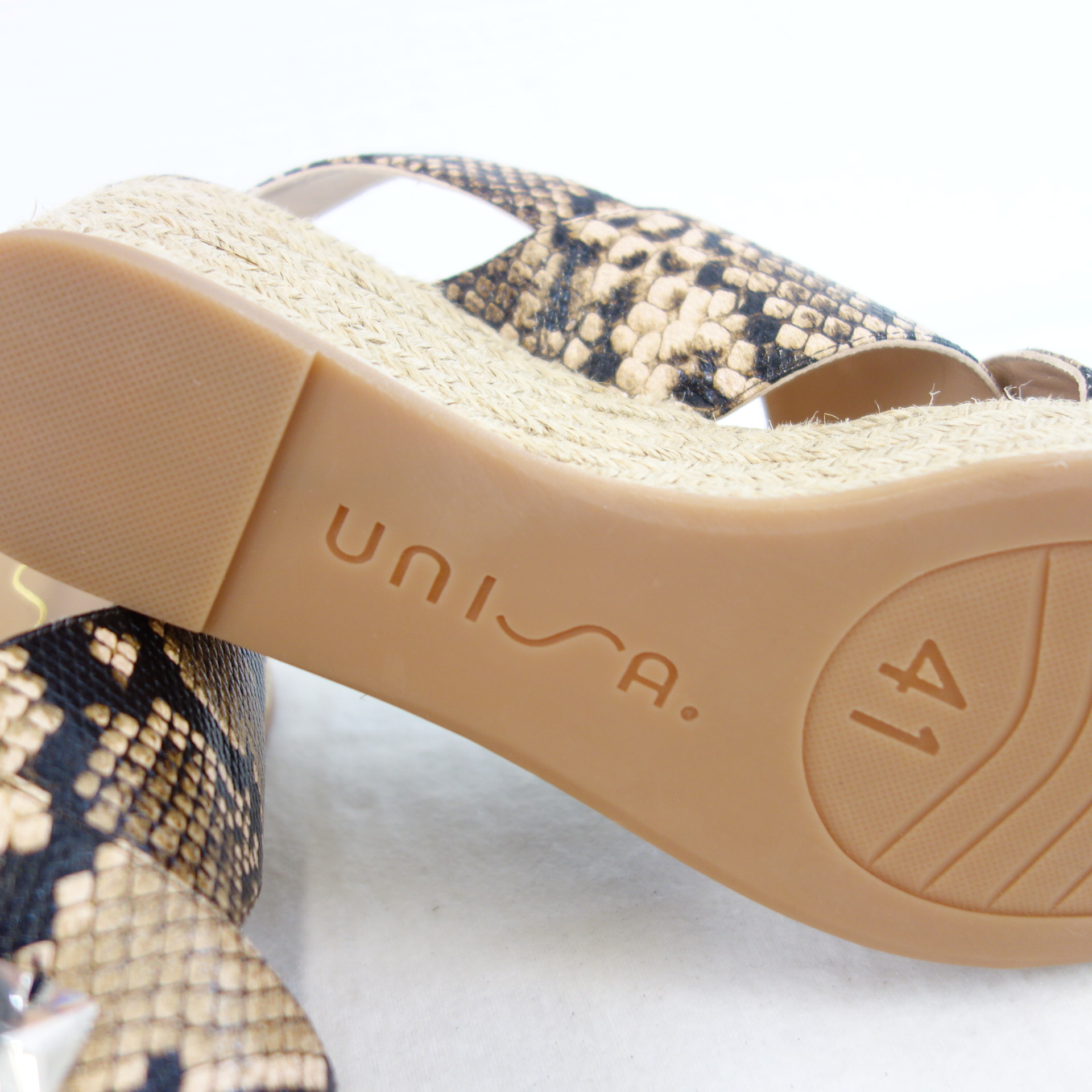 UNISA Damen Schuhe Sandalen Wedges Sandaletten Pump Leder Gr 41 Reptilprägung