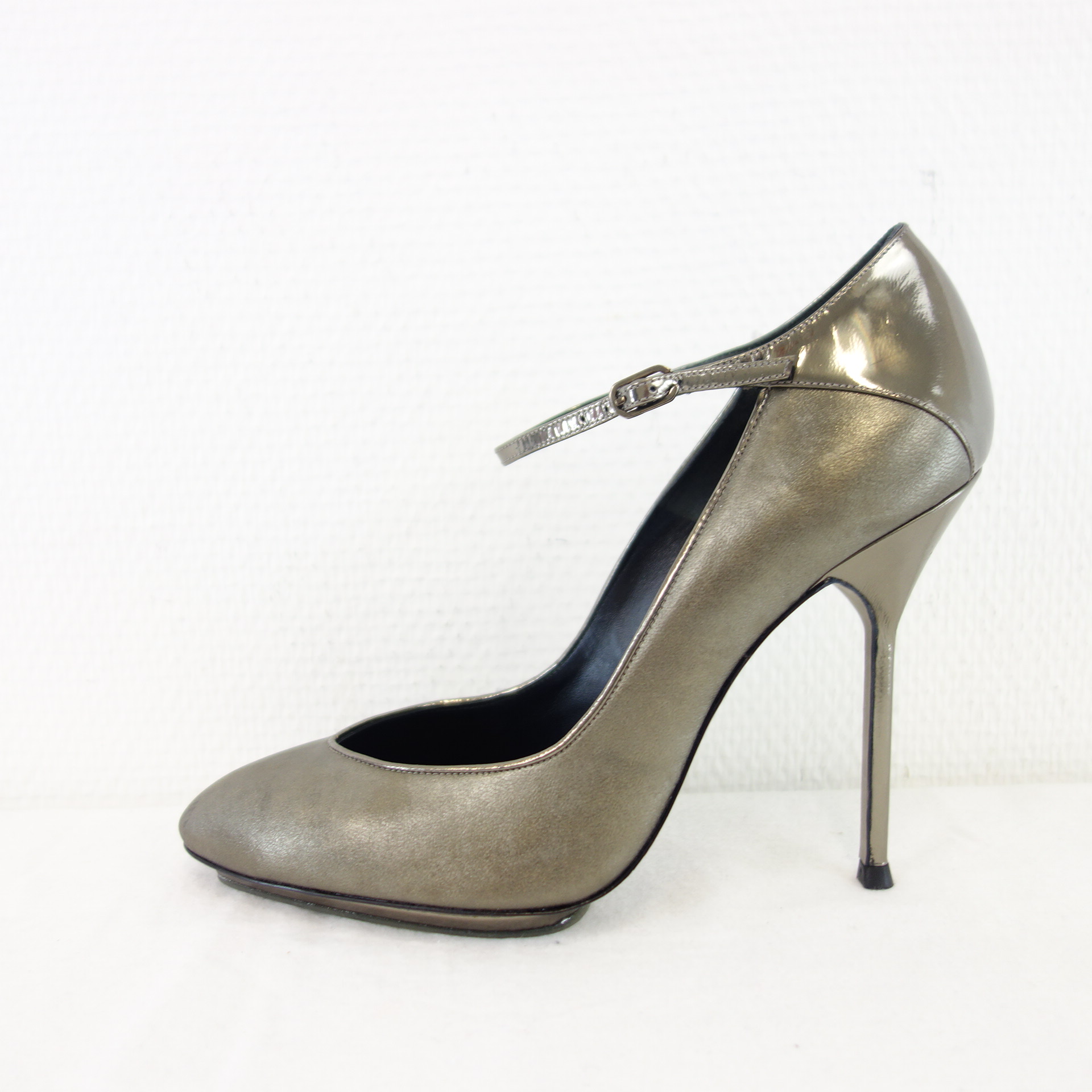 MAGRIT Damen Schuhe Pumps High Heels Stiletto Leder Anthrazit Metallic Gr 40