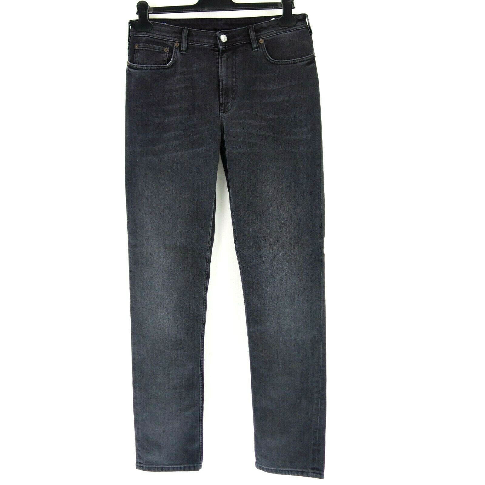 Acne Studios Damen Jeans Hose Jeanshose Straight South Used Schwarz Mid Waist - W32