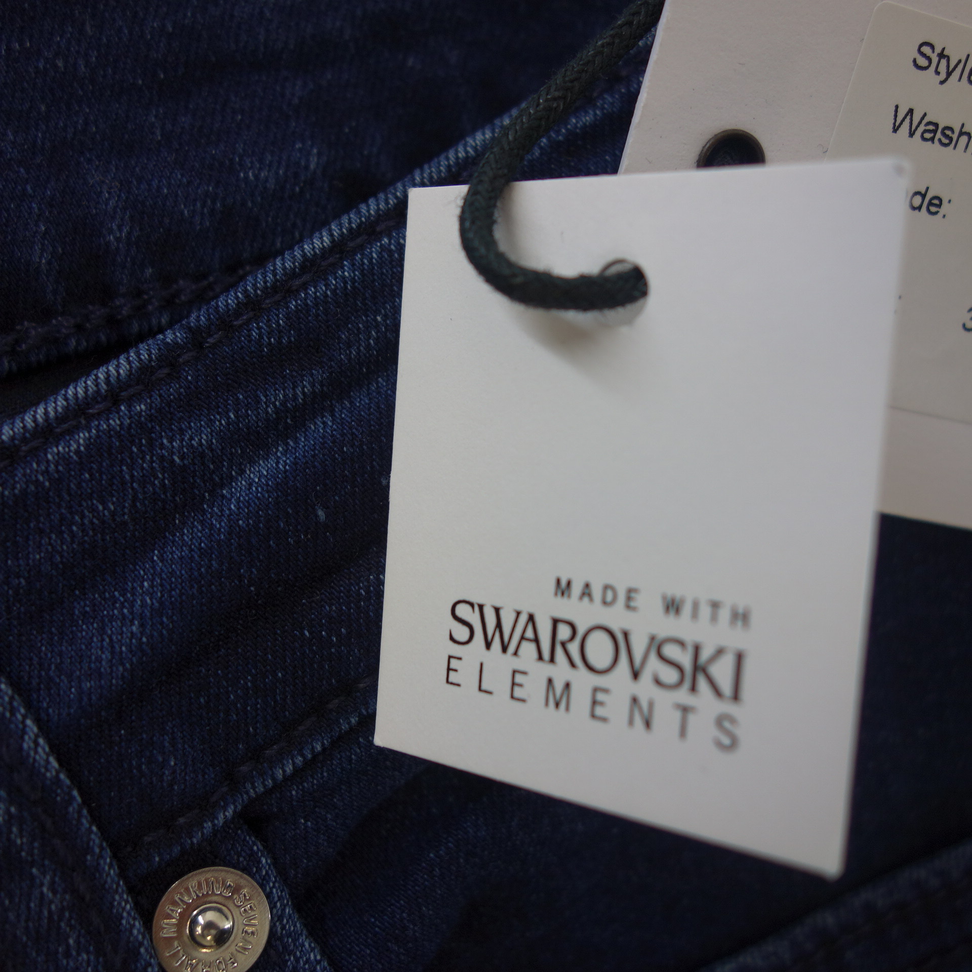 7 FOR ALL MANKIND Damen Jeans Hose Jeanshose  THE SKINNY Blau Swarovski Elements