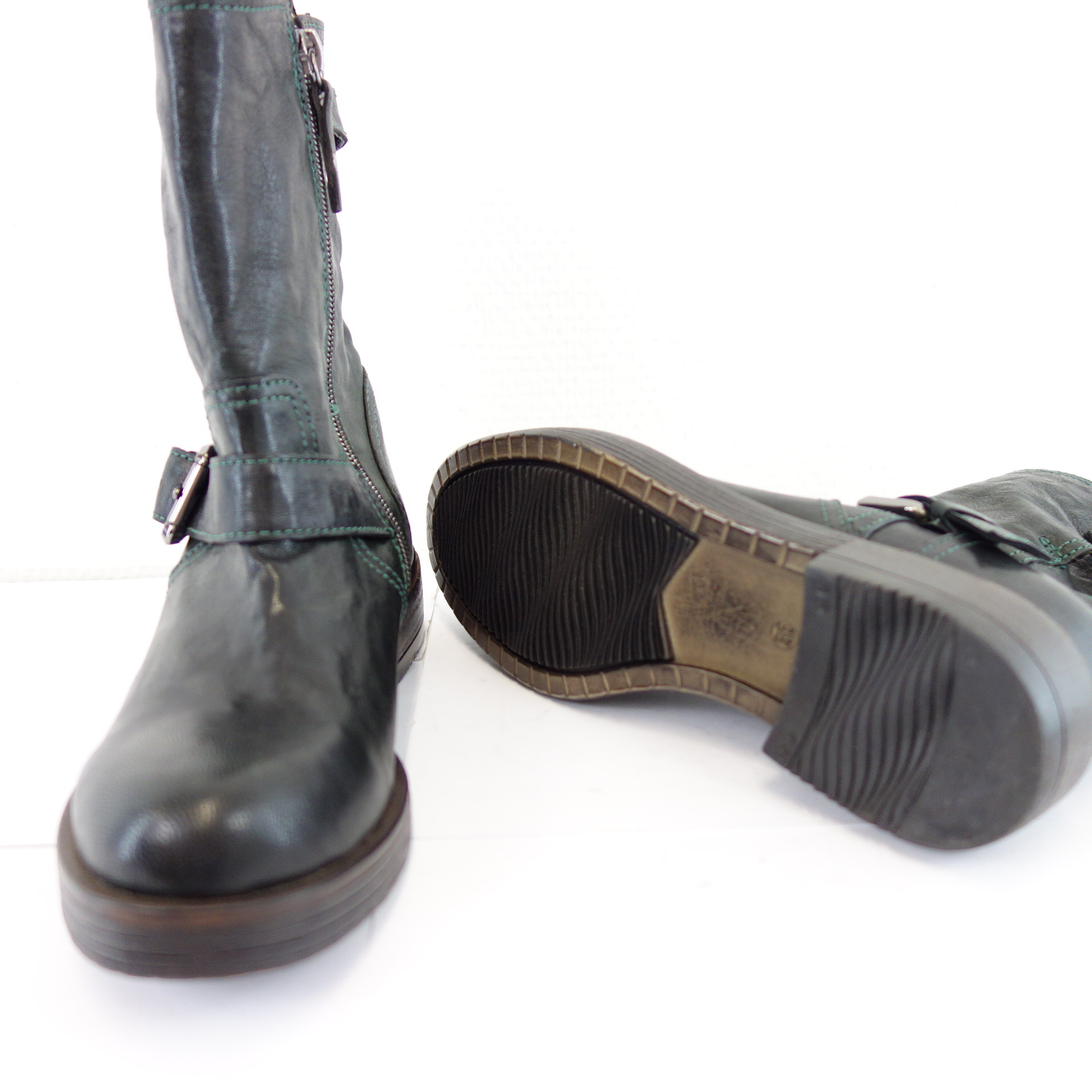 ONID STUDIO Damen Schuhe Damenschuhe Biker Stiefeletten Boots Schwarz Leder Größe 36 