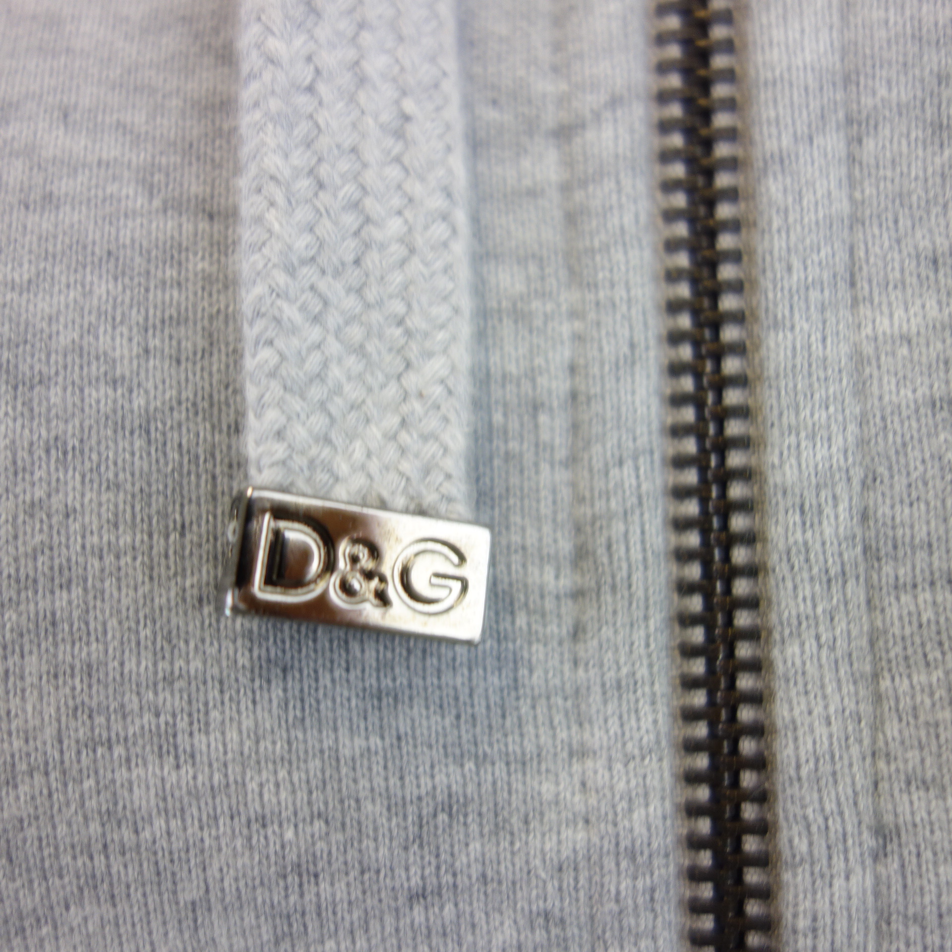 DOLCE & GABBANA D&G Sweater Jacke Grau mit Kapuze 100% Baumwolle
