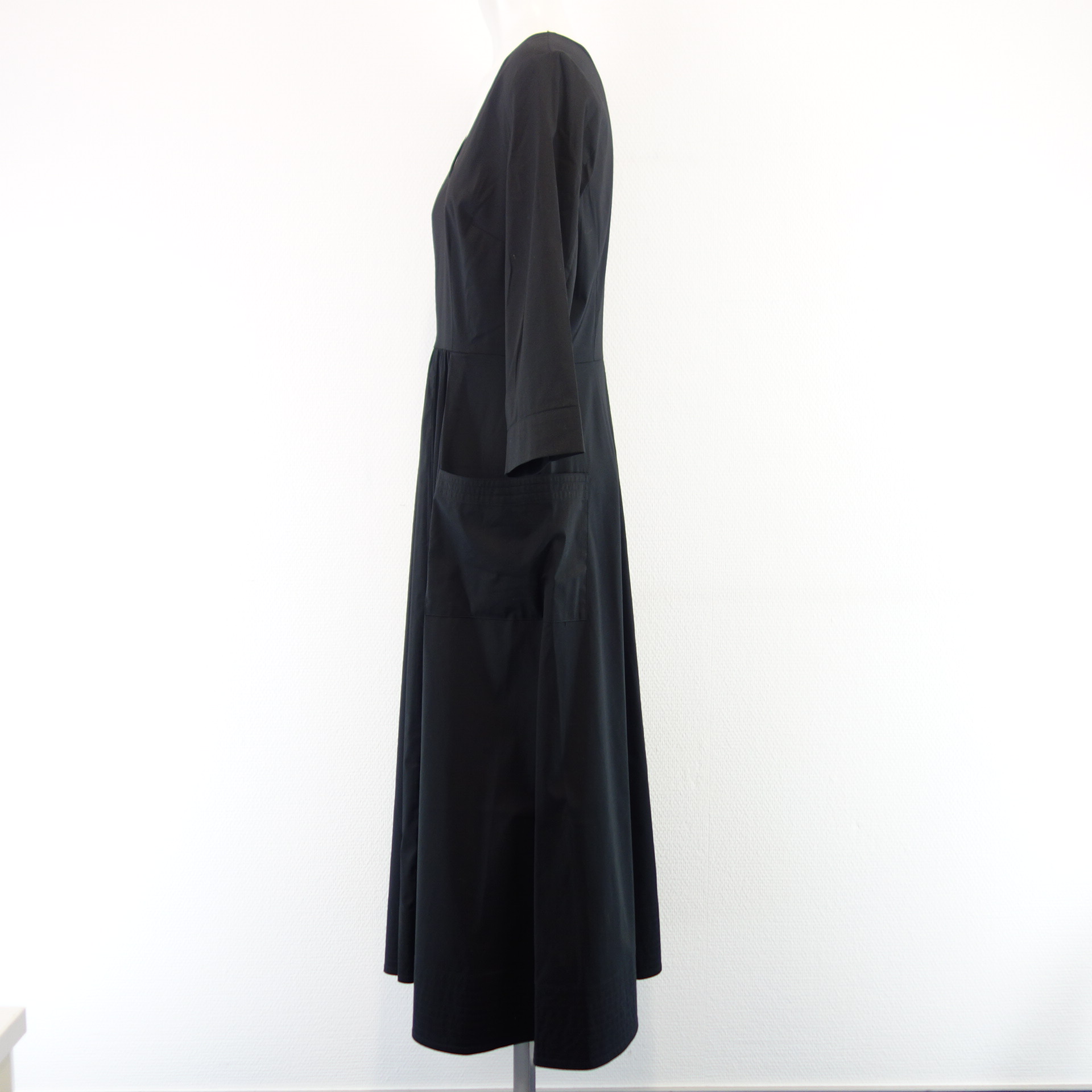 STEFFEN SCHRAUT Damen Midi Kleid Blusenkleid A- Linie Schwarz Schwingend mit Taschen