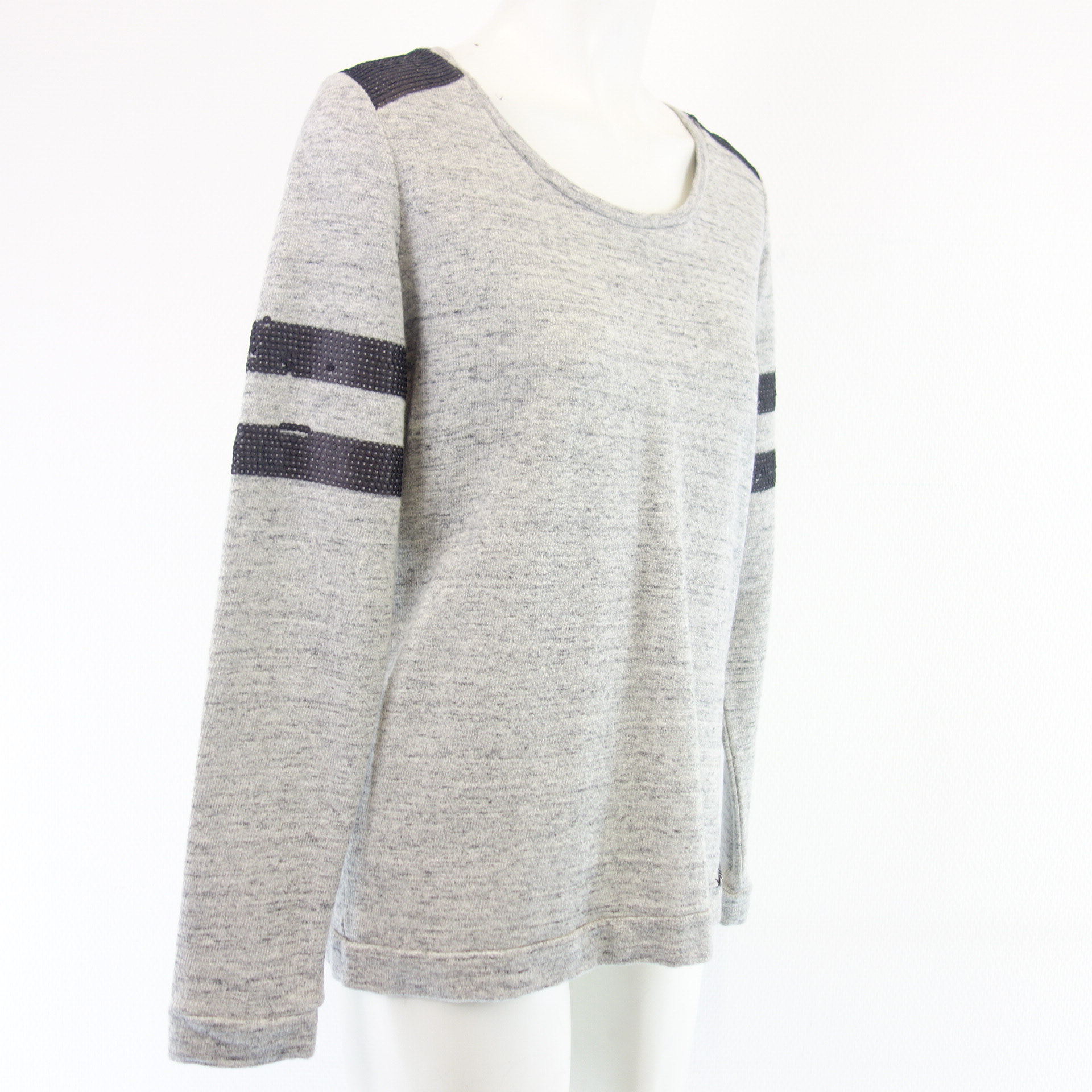 FROGBOX by Princess Damen Sweater Sweatshirt Pullover Grau Schwarz Pailletten Gr 36