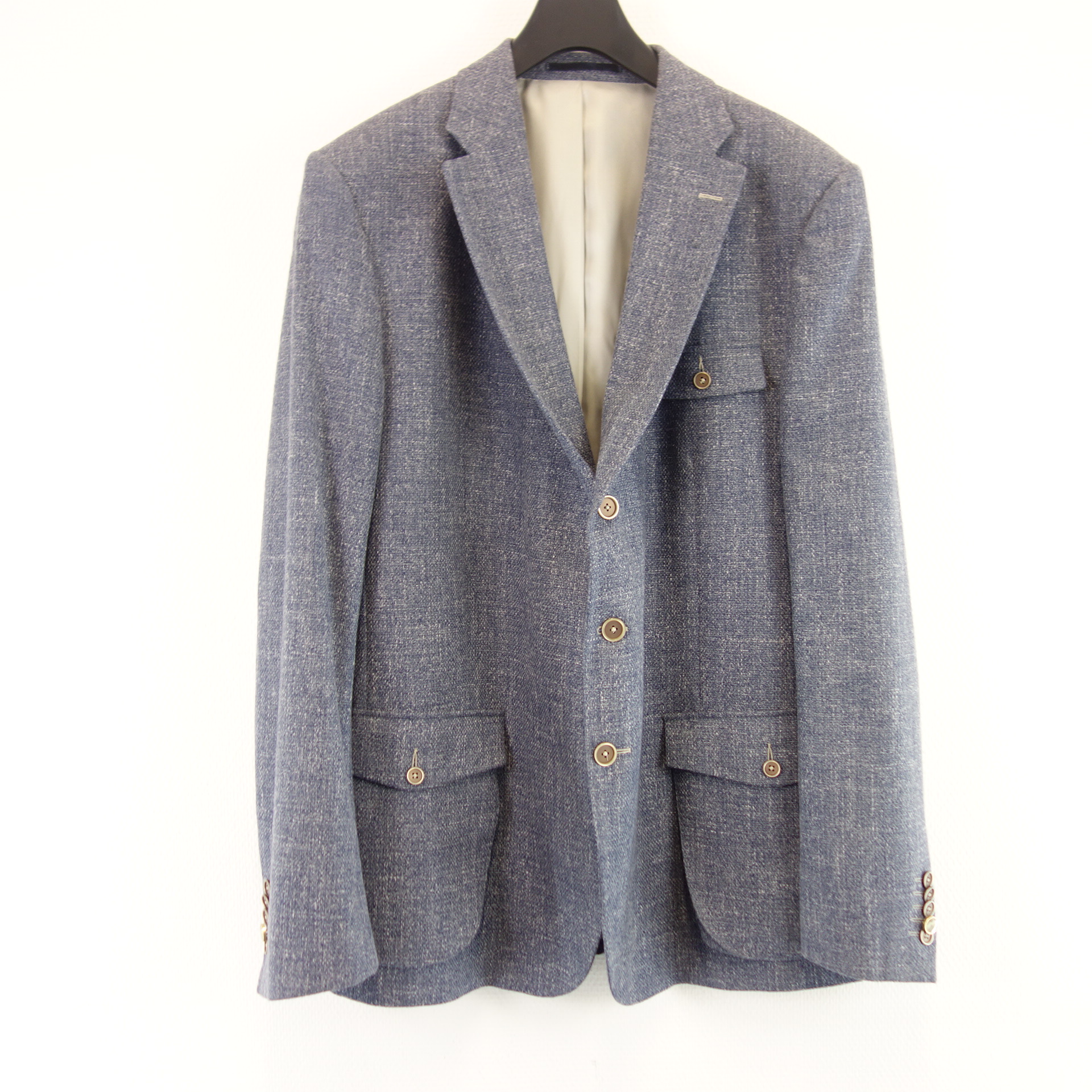 CIRCLE OF GENTLEMEN Marzotto Herren Sakko Jacke Jacket Blau Baumwolle 58 Modell Aris