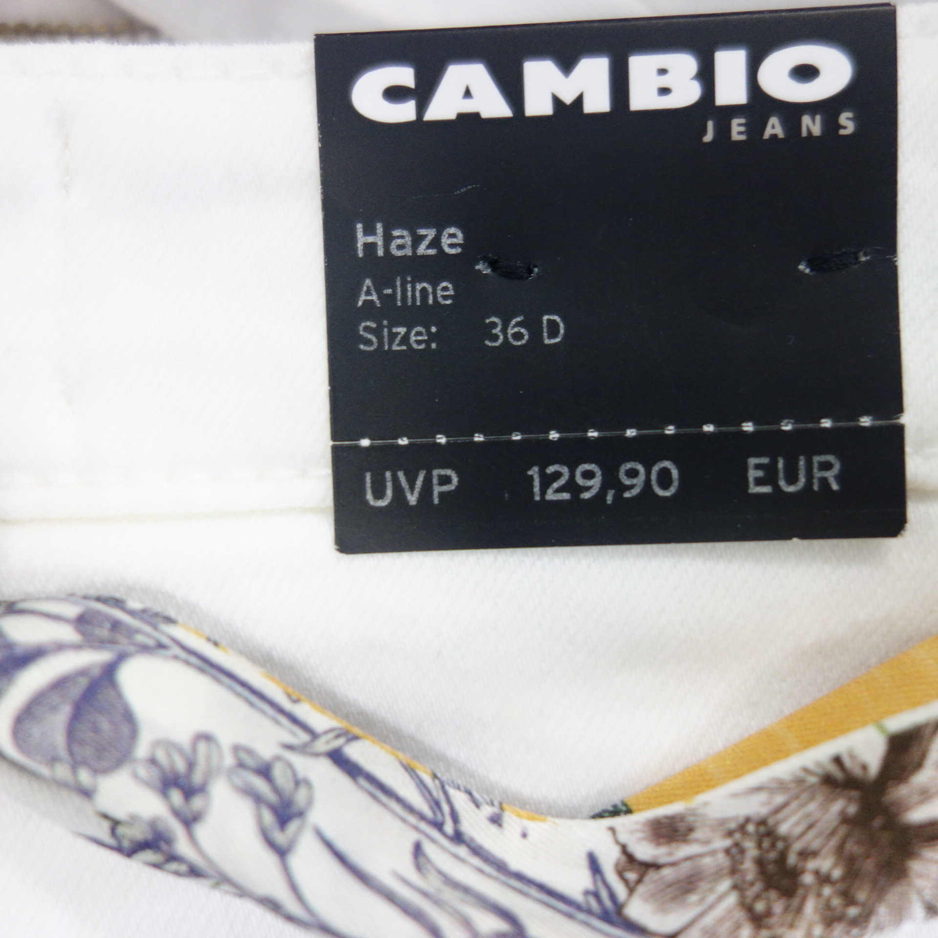 CAMBIO Damen Jeansrock Weiß Modell Haze Größe 36 mit Tuch  A Form