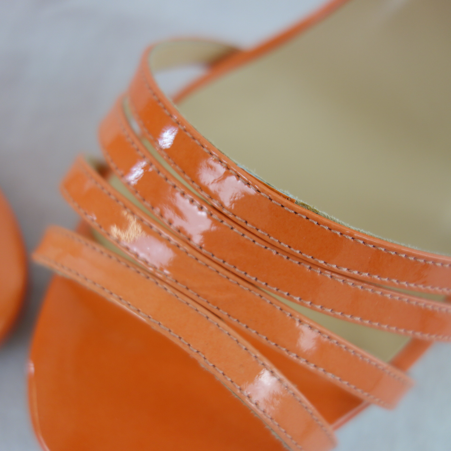 KATE SPADE New York Damen Schuhe Sandaletten Stiletto Pumps Lackleder Leder Orange 
