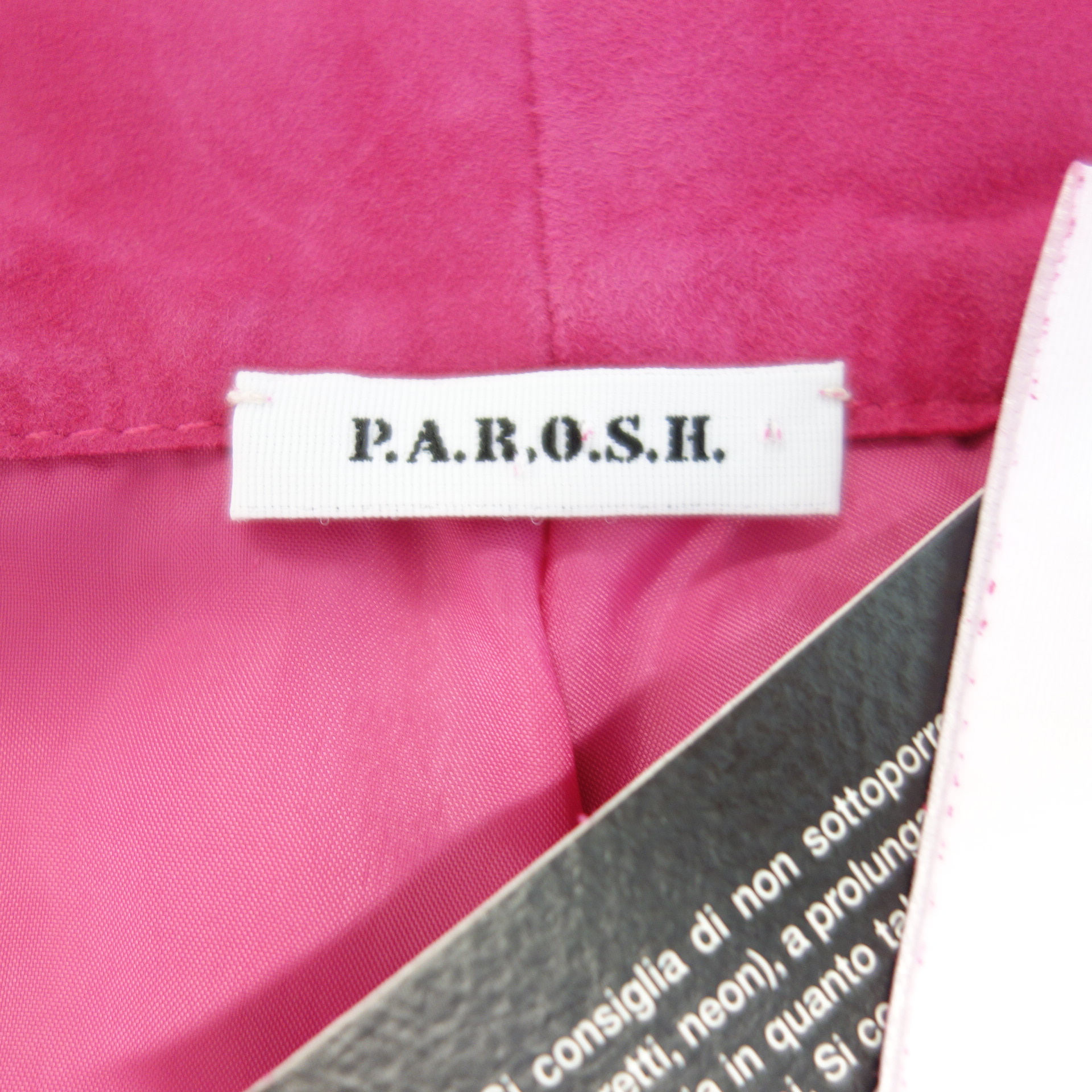 PAROSH P A R O S H Damen Kurze Hose Shorts Bermuda Leder Lederhose Pink Größe M 38 