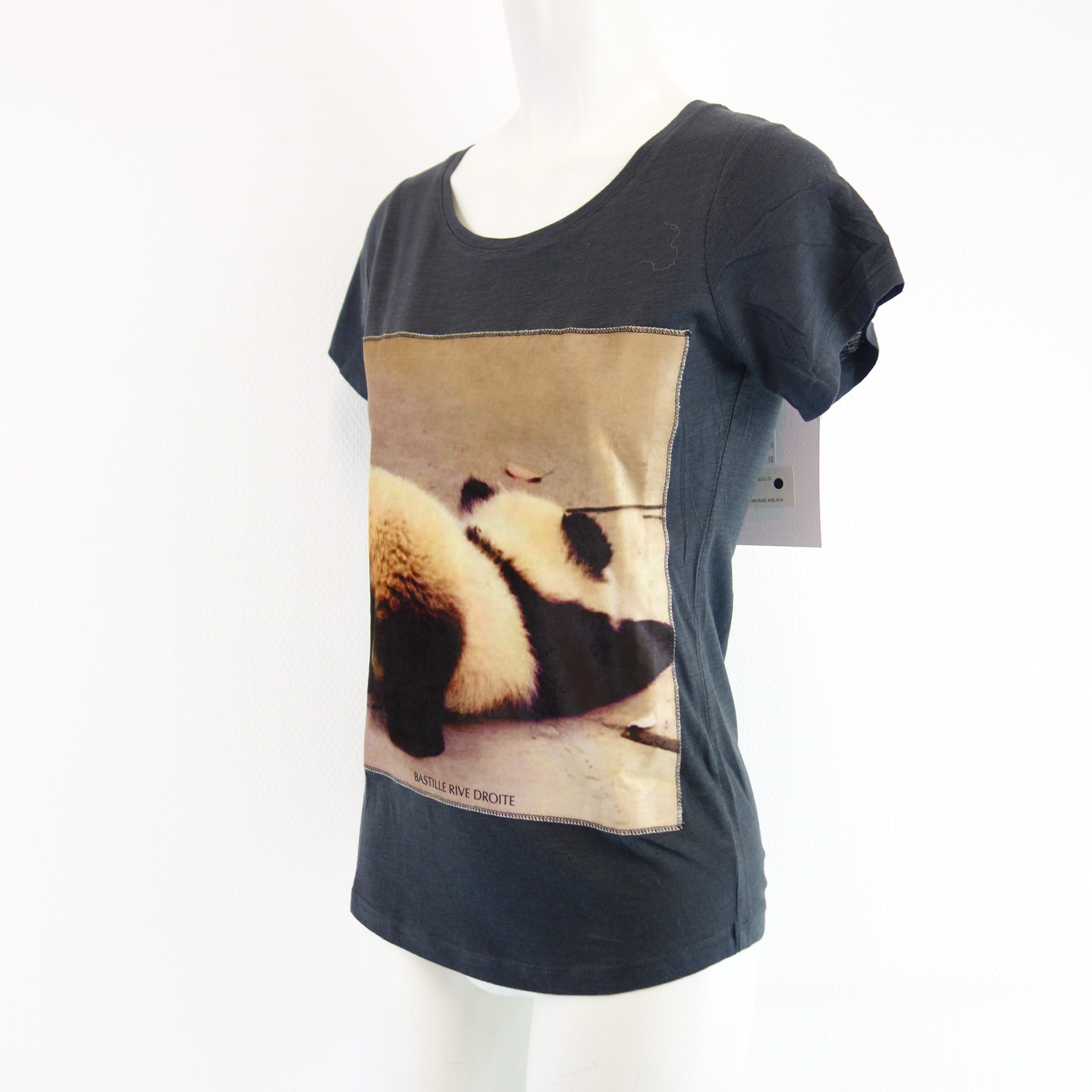 BASTILLE Venezia Damen T-Shirt T Shirt Schwarz Slim Gr XS Modell Pandolo