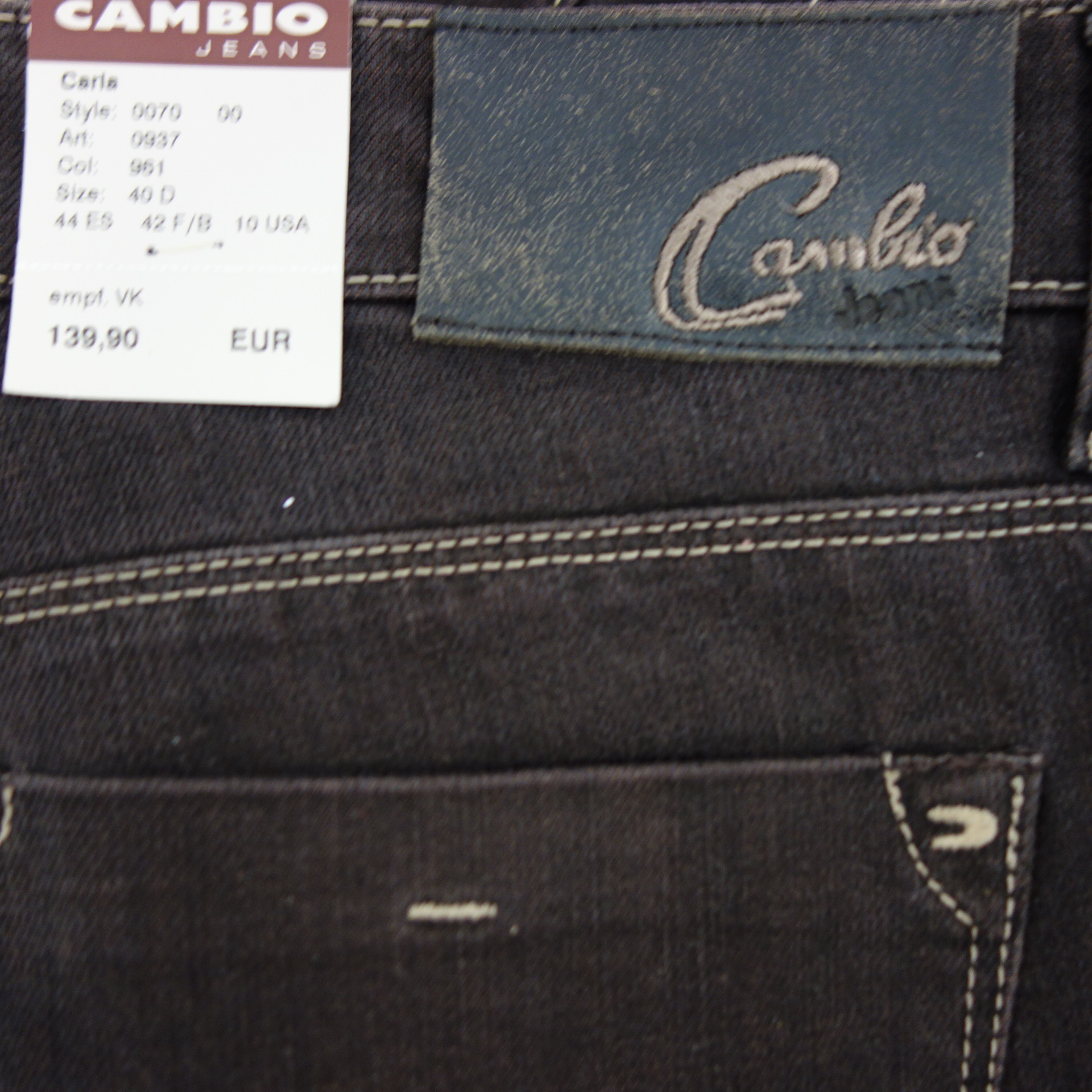 CAMBIO Damen Jeans Hose Jeanshose Capri 7/8 Modell Carla Braun Größe 40