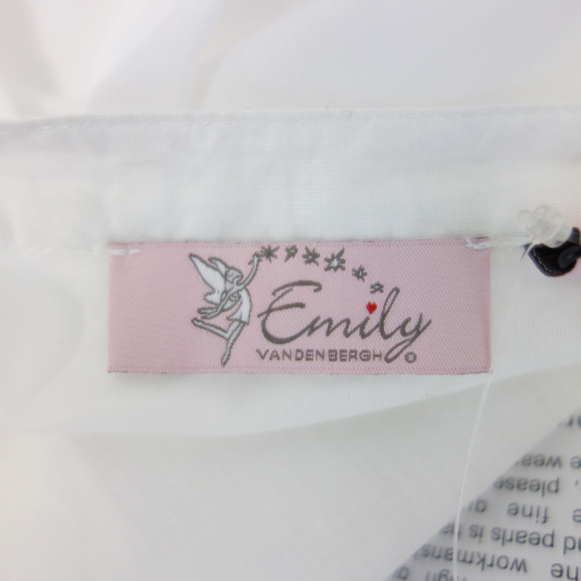 EMILY VAN DEN BERGH Damen Bluse Oberteil Tunika Shirt Weiß Perlen 100% Baumwolle Np 79 Neu