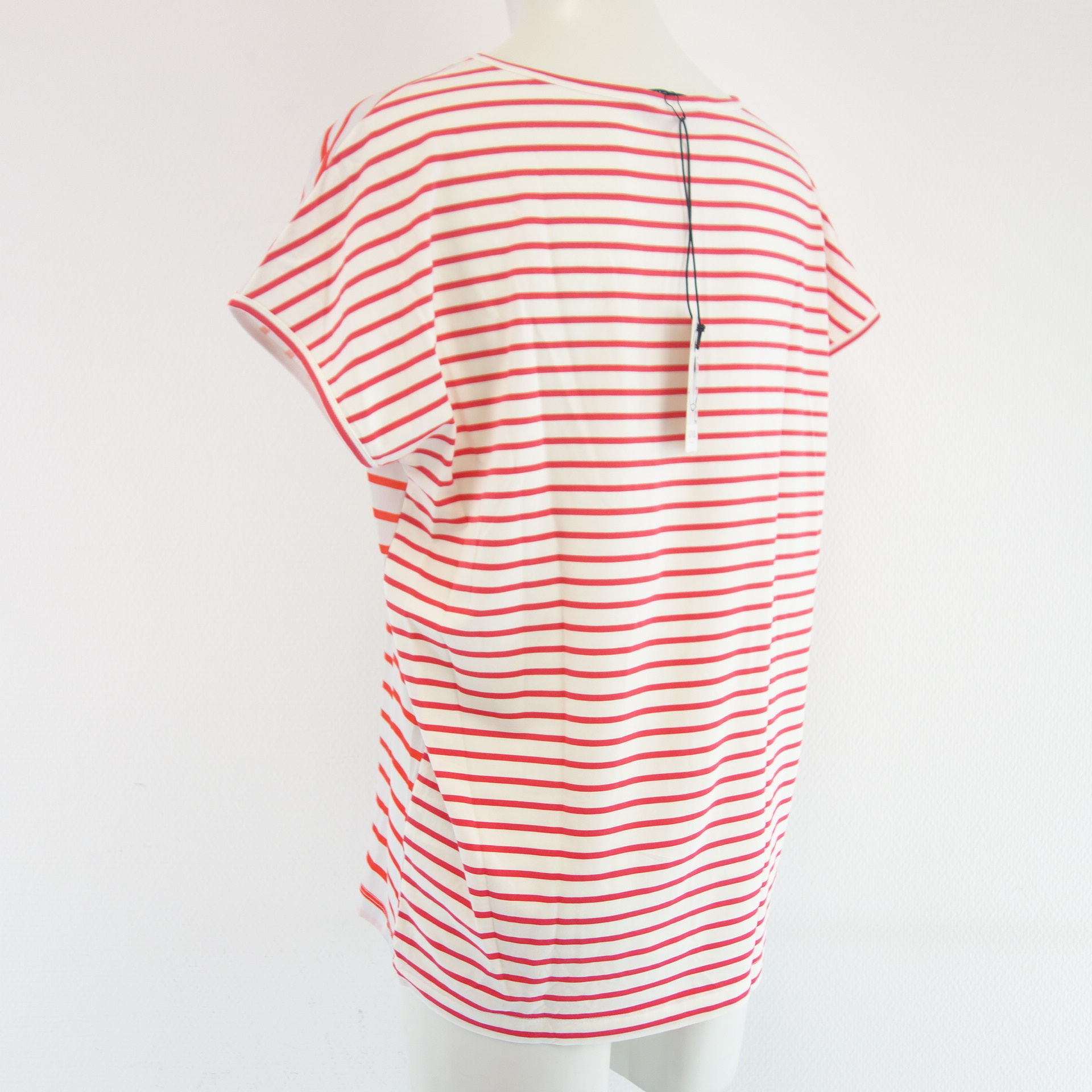 CAT NOIR Paris Damen T Shirt T-Shirt Oberteil Rot Weiß Gestreift Print