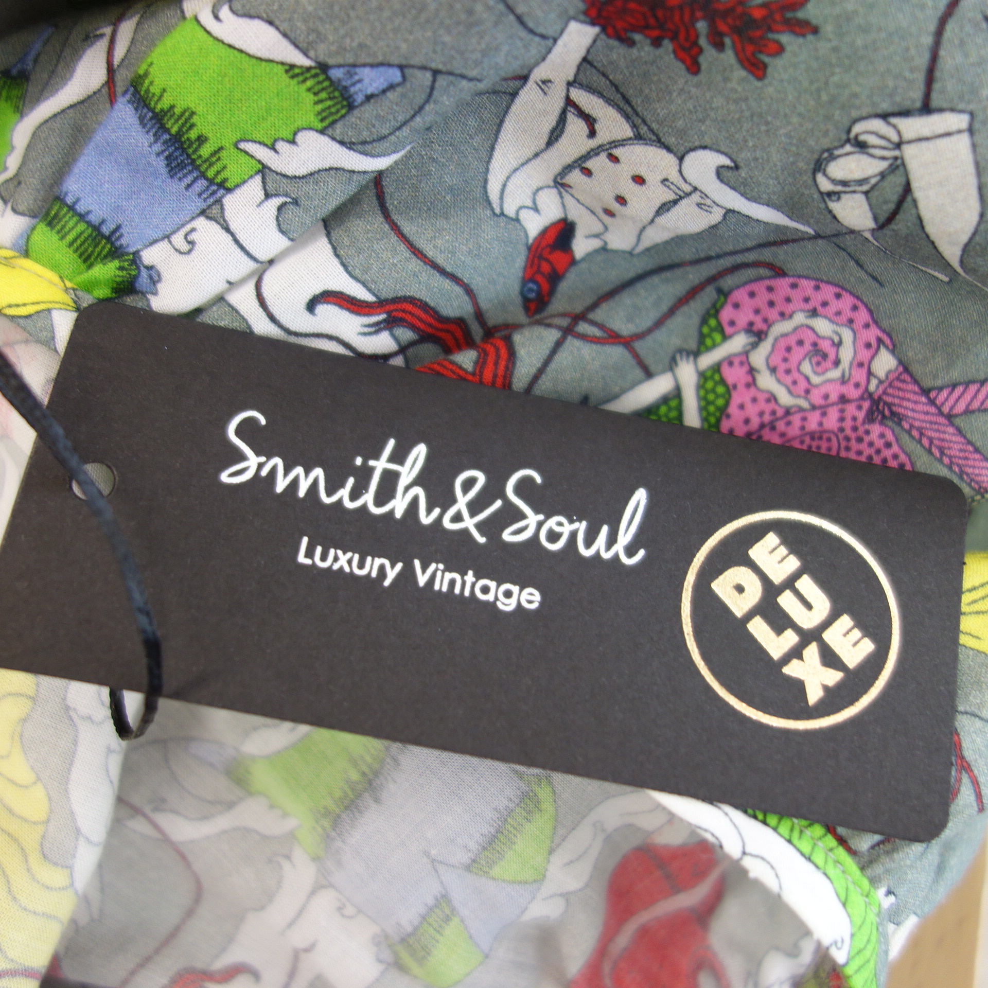 SMITH & SOUL Damen Tunika Bluse Hemd Shirt Bunt 100%Lyocell Größe S